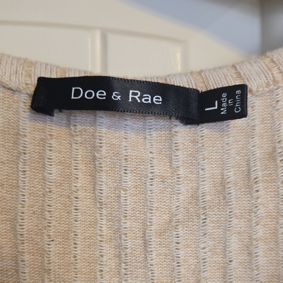Doe & Rae Cream Ribbed Tank Top - Picture 2 of 4